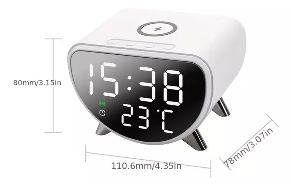 RELOJ DESPERTADOR CON CARGADOR INALAMBRI