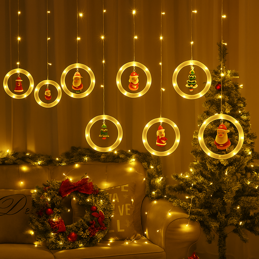 CORTINA NAVIDAD AROS NAVIDEÑOS 3 METROS
