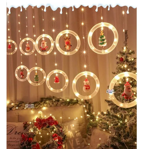 CORTINA NAVIDAD AROS NAVIDEÑOS 3 METROS